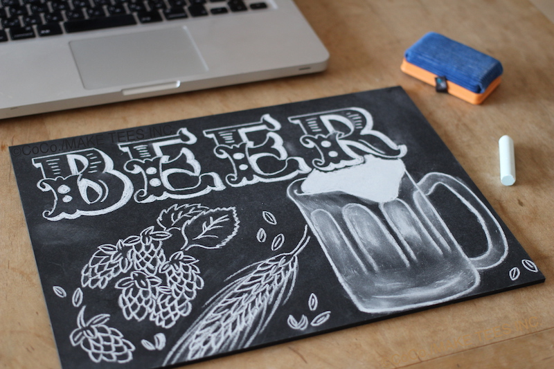 黒板チョークアート キンキンに冷えたビールの描き方 黒板グラフィックス