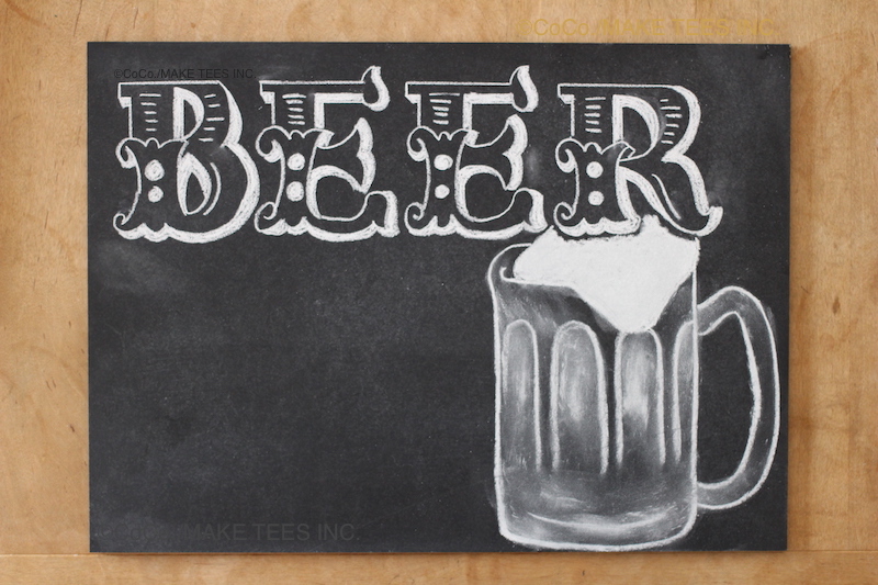 黒板チョークアート キンキンに冷えたビールの描き方 黒板